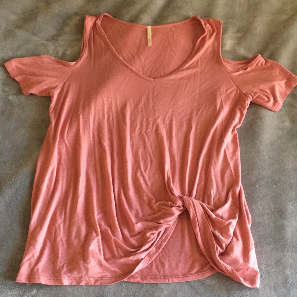 Mauve cold shoulder top